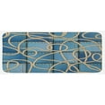 thumbnail image 1 of Nautical Kitchen Mat, Various Patches of Denim in Sea with Sailor Knot Rope on Foreground Image Art Print, Plush Decorative Kitchen Mat with Non Slip Backing, 47" X 19", Blue, by Ambesonne, 1 of 1