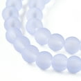 20Strand Transparent Glass Bead Strands Frosted Round Lilac 6mm Hole 1