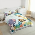 thumbnail image 3 of Manfei Elephant Lion Giraffe 2pcs Bedding Comforter Set for Kids Girls Boys,Kawaii Jungle Wildlife Twin Comforter Sets,Cute Animal Breathable Bedding Set,Ultra Soft Home Decor,Reversible, 3 of 8