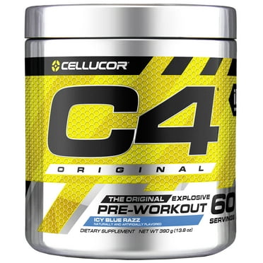Cellucor Icy Blue Razz C4 Original Explosive Pre Workout Dietary Supplement 6 9 Oz 25 Servings Walmart Com
