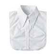 thumbnail image 1 of LUVCLS Blusa de algodón sintético con cuello de pico largo y plano, botones blancos, 1 of 7