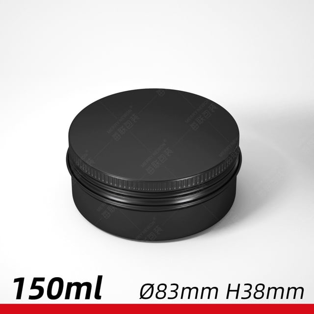 Caja de aluminio negra Lata de aluminio Rosca redonda Caja de aluminio para cosméticos Caja de crema facial Lata de aluminio Lata de pasta aromática