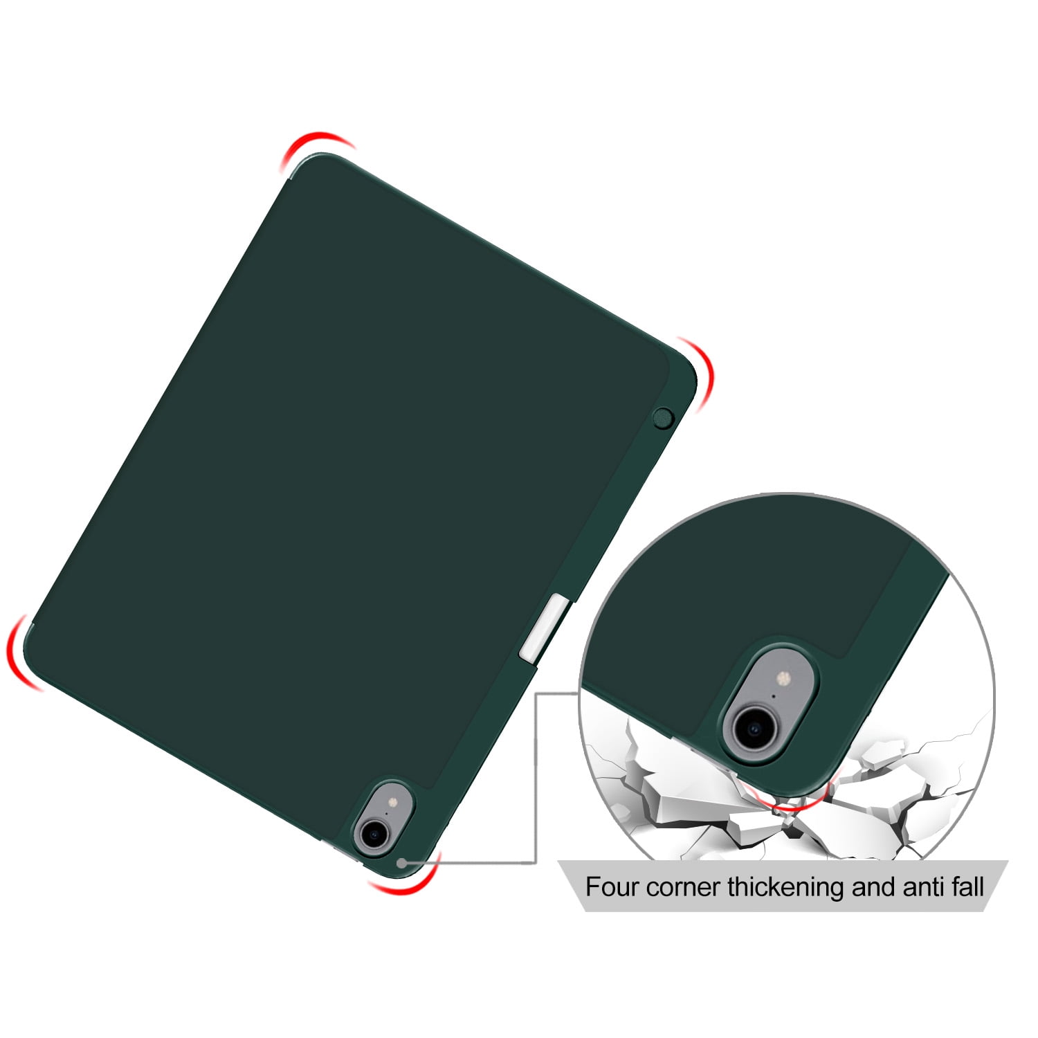 iPad Air 5th 4th Generation Case, iPad 10.9" Case 2022 2020, Allytech Ultra Slim Trifold Stand Protective Multi Angle Stand Pencil Holder Case Cover for Apple iPad Air 4 5, Green