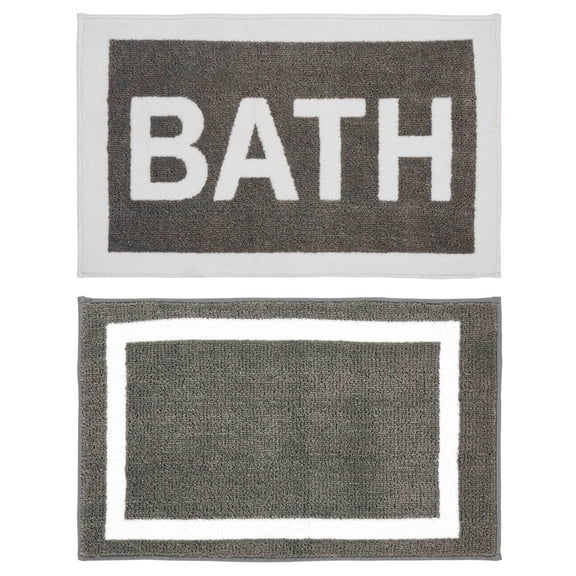 Chesapeake Merchandising MF Bath Grey-White 2pc Bath Set (21"x34" & 21"x34")