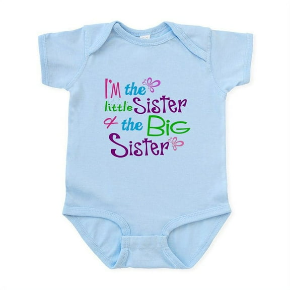 CafePress - Im A Little Big Sister Body Suit - Baby Light Bodysuit, Size Newborn - 24 Months