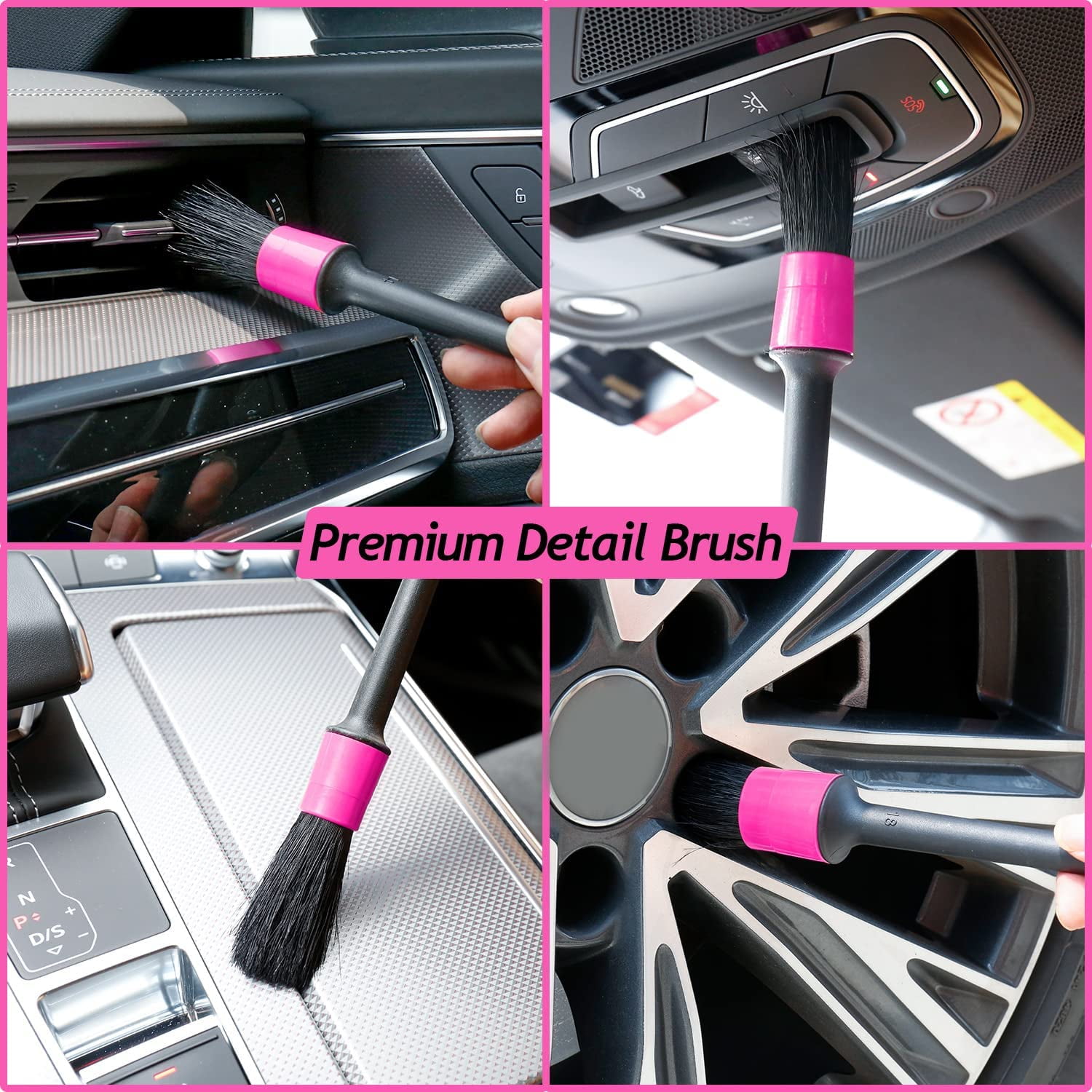 Pink Car Duster Interior Kit, Car Cleaner Set Made by THINKWORK