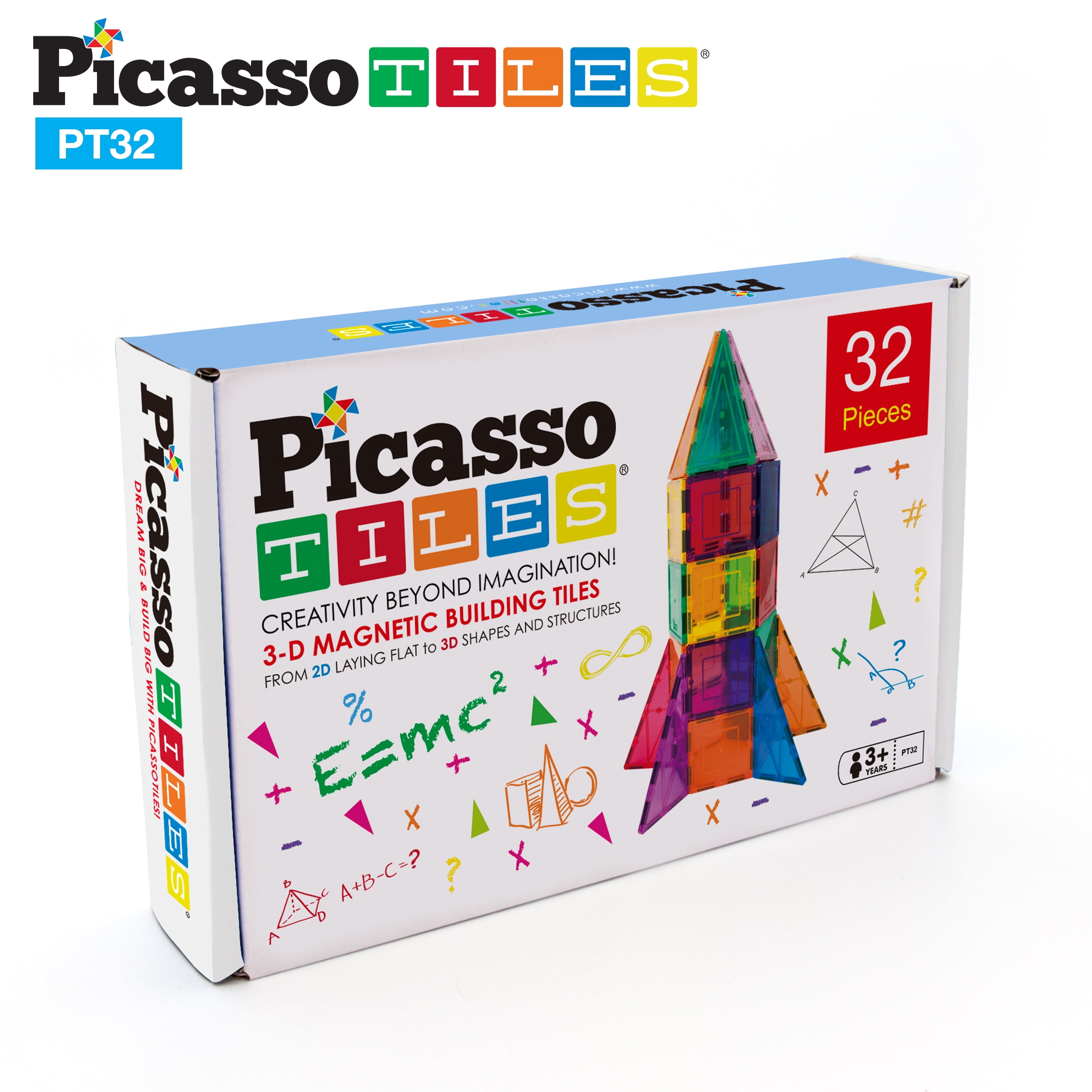 PicassoTiles 32 Piece Magnetic Building 