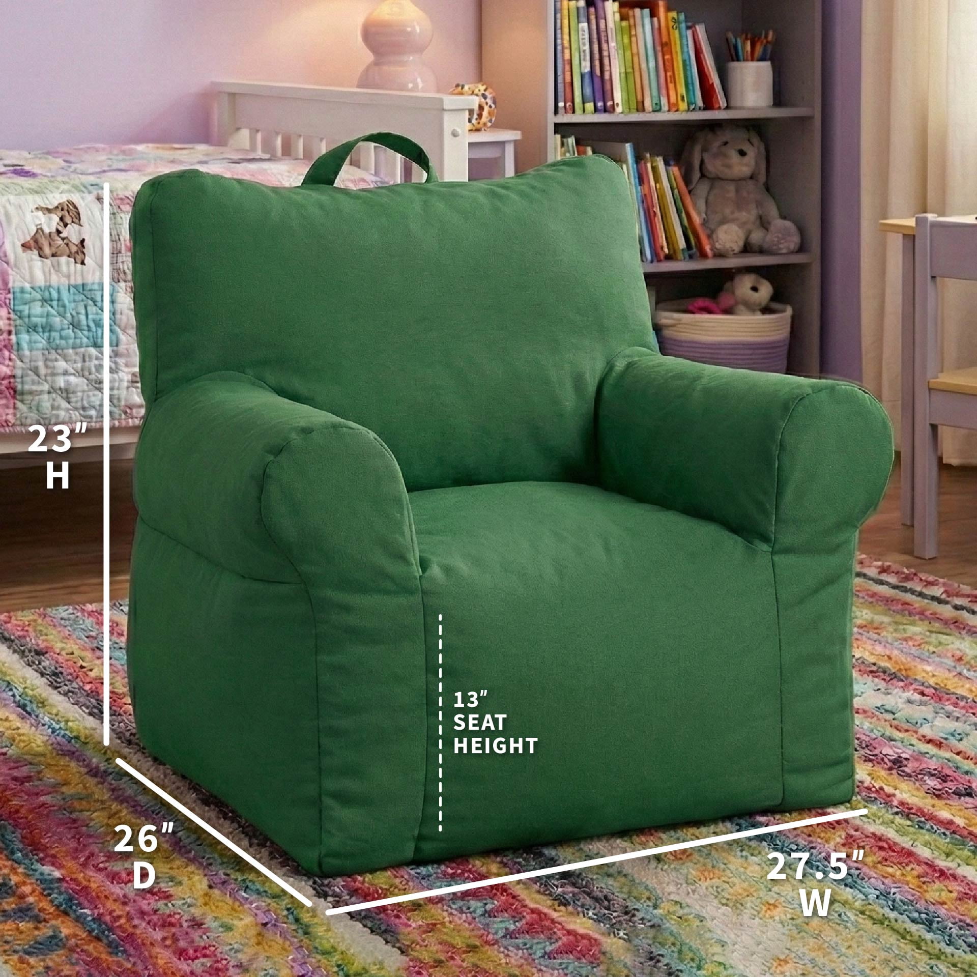 Big Joe Club Joe Kids Bean Bag Chair, Vibrant Green