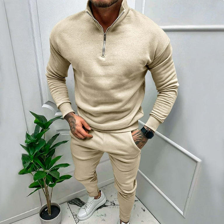 Winter Beige Mens Outfits 2 Piece Dress Men'S Fashion Autumn