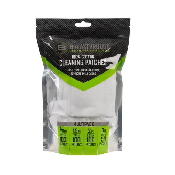 Breakthrough Clean Technologies Cotton Cleaning Patches, Multi-Size Pack