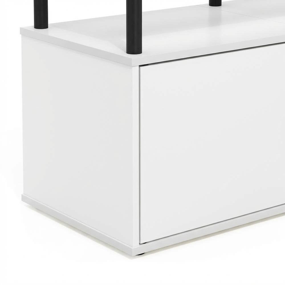 Wood TV Stand for 70 Inch Screens in White and Black with Modern Design
