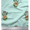 thumbnail image 1 of Soimoi Rayon Crepe Fabric Leaves & Floral Block Print Fabric by The Yard 46 Inch Wide, 1 of 3