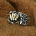 thumbnail image 2 of Brass Powerful Fist Breaking Stone 925 Sterling Silver Ring Biker Punk Jewelry TA77B US Size 14.5, 2 of 16