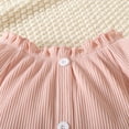 thumbnail image 3 of BESLY Summer Infant Baby Girls Clothes Outfits Solid Color Printed Triangle Shorts Three-piece Set, 3 of 5
