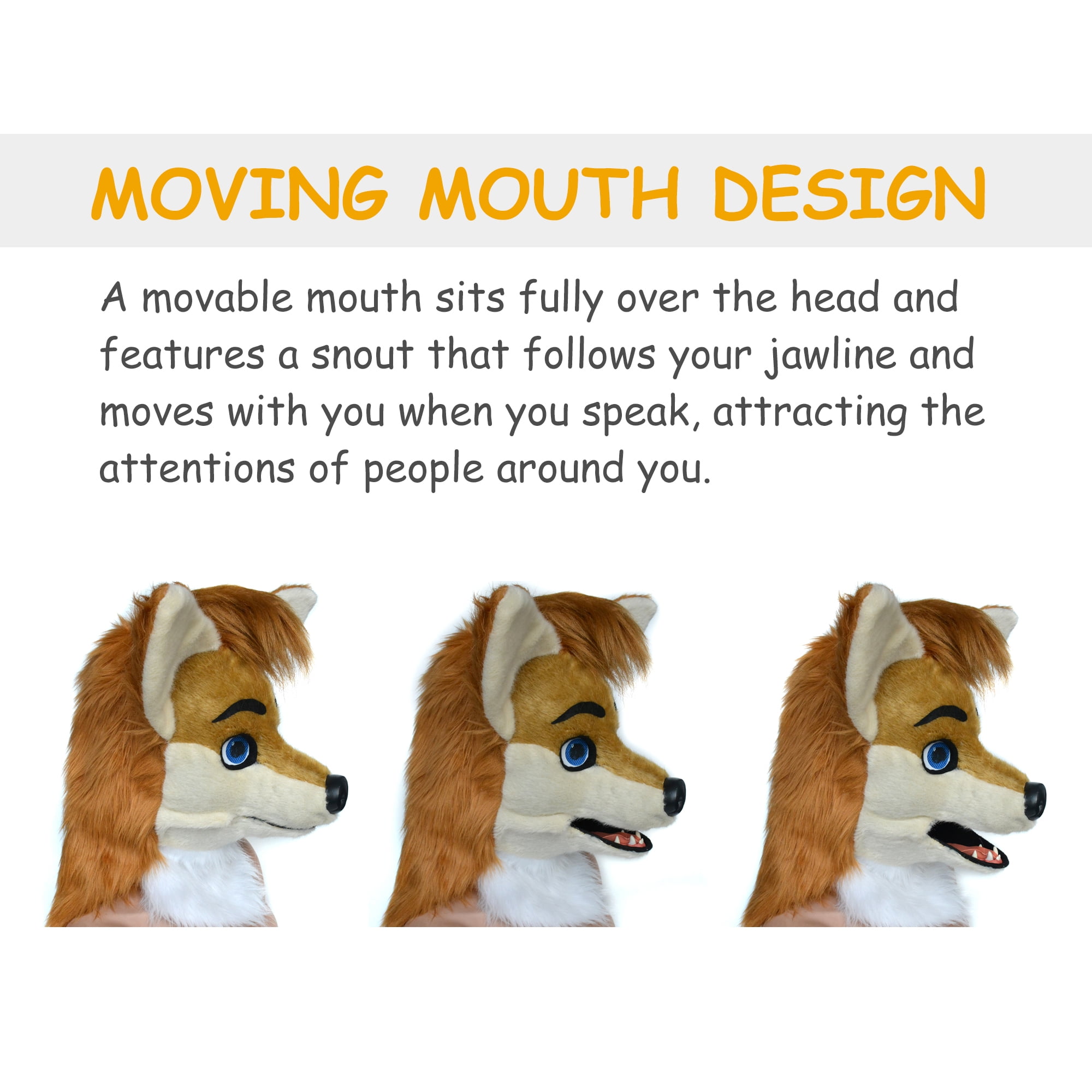 Homcom Cartoon Fox Costume Mouth Mover Mask Walmart Com Walmart Com