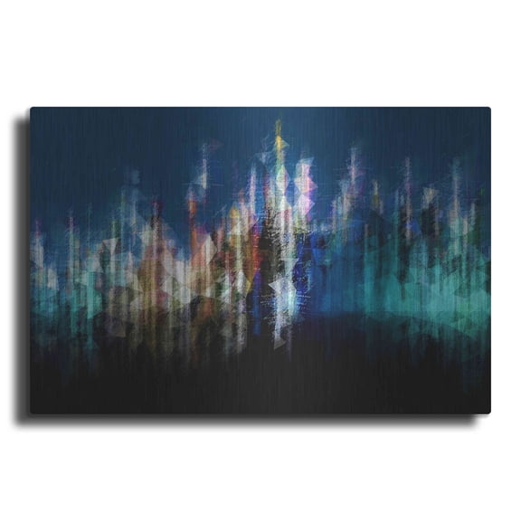 Luxe Metal Art 'Dusk B' by David Manlove, Metal Wall Art, 16"x12"