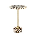 thumbnail image 5 of JONATHAN Y Calix 23.5" Contemporary Minimalist Metal/Resin Round End Table, Dark Brown/White, 5 of 8