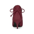 thumbnail image 6 of BLISSFUL STEP Women's Ankle Boots Pointed Toe Kitten Heel Faux Suede Dress Side Zipper Boots  Burgundy 9.5, 6 of 8