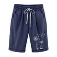 thumbnail image 4 of biudgviw Bermuda Shorts for Women High Waisted Cotton Linen Shorts Cuffed Hem Summer Lounge Knee Length Shorts with Pockets, 4 of 4