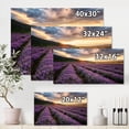 thumbnail image 4 of Designart ' Dramatic Clouds and Sunrise Over Lavender Field VI ' Farmhouse Canvas Wall Art Print, 4 of 4