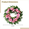 thumbnail image 4 of Spring Door Wreaths for Front Door, Realistic Floral Wreaths with Pink Roses and Green Leaves, All-Season Silk Flower Door Decor, 16 in Round Mixed Flower Wreath, 4 of 5