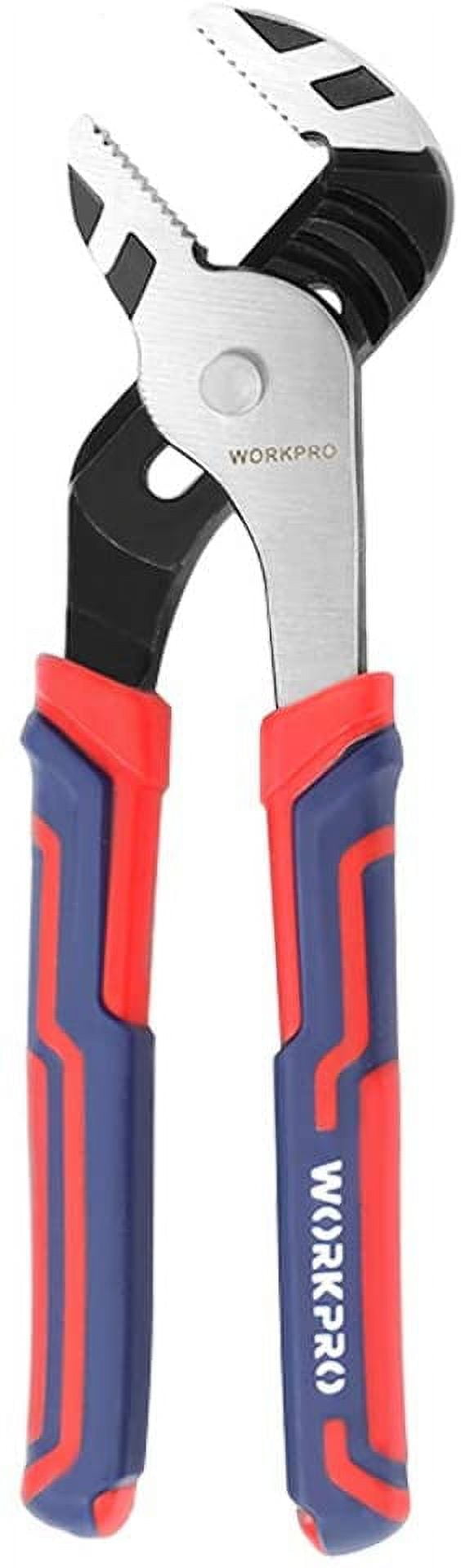 WORKPRO 10-Inch Groove Joint Pliers, Adjustable Water Pump Pliers in CRV Steel for Home Repair, Gripping, Nuts, Bolts, Pipe & Fittings
