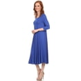 thumbnail image 2 of Women's Casual Basic Comfy 3/4 Sleeve Flare A-line Midi Long Maxi Dress, 2 of 6