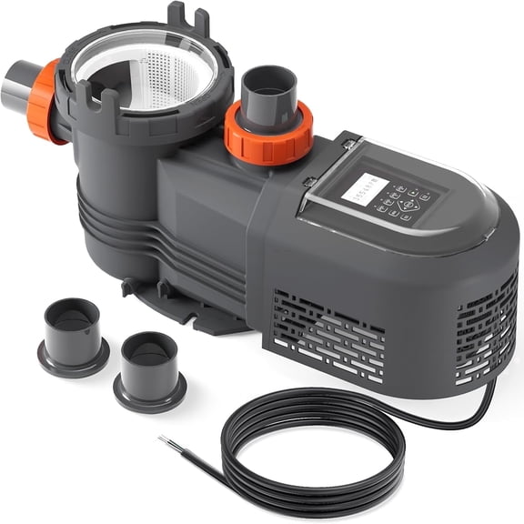 Varpoolfaye 1.8 HP In-Ground Swimming Pool Pump, 9114 GPH High Flow Self Primming Pool Pump Inground, 230V, Low Variable Speed Pool Pump In/Above Ground with Filter Basket and 2"/2.5" Fittings