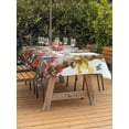 thumbnail image 2 of Outdoor Tablecloth with Umbrella Hole and Zipper, Spring Easter Bunny Rectangle Table Cloth 60x84 Inch Waterproof Tablecloth, Red Floral Botanical Easter Eggs Picnic Table Cover for Patio Camping, 2 of 7