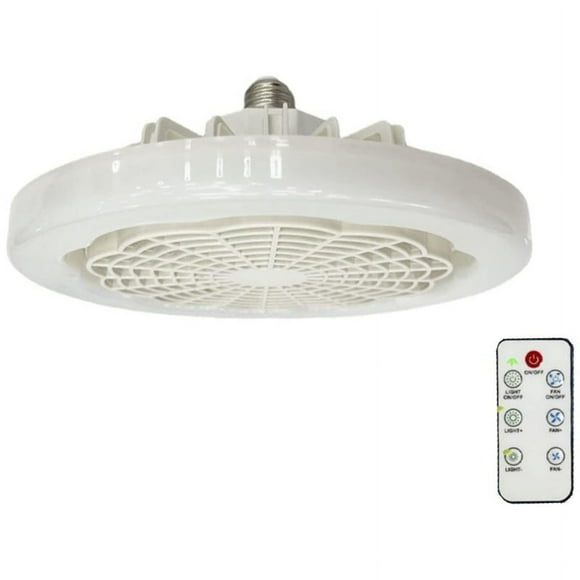 Ventilador de techo E27 con luz y control remoto, luz de ventilador inteligente, ventilador de iluminación, lámpara de ventilador de techo LED para dormitorio, cocina A