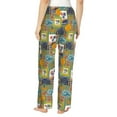 thumbnail image 3 of Goofa Hawaiian Style Printed Soft Pajama Pants for Women, Wide Leg Comfy Casual Lounge Yoga Pants-Medium, 3 of 9