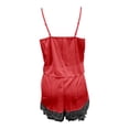 thumbnail image 4 of iHPH7 Pjs Sets for Women Satin Pajama Set for Women 2 Piece Silky Sleepwear Lace Camisole Pj Shorts Set Soft Nightwear Summer Pjs for Women Red 3XL, 4 of 4