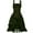 Green Renaissance Dress Women, variant on Pirate Corset Dress Women Sleeveless Ruched Layered Dress Wide Thick Strap Tank Top Midi Dresses Steampunk Goth Clothes