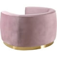 thumbnail image 2 of Homestock Modern Motifs Modern, Contemporary Velvet Upholstered Chair with Stainless Steel Base in Rich Metallic Finish, Living Room Furniture-Color:Pink and Gold,Size:Armchair, 2 of 10