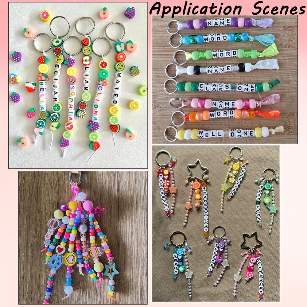 DIY Bracelets Making Kit Including Plastic & Acrylic Beads Polyester Elastic Cord Mixed Color 6x6mm Hole: 3.8mm