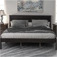 thumbnail image 2 of JERFIT Bed Frame with Headboard Wood Slat Support No Box Spring Needed Queen Espresso(OLD, 2 of 8
