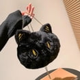 thumbnail image 3 of Bolso con gatito de peluche con personalidad para mujer, bandolera peluda de moda, bandolera de gato negro, 2023, 3 of 5