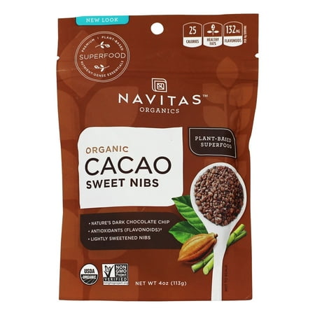 Navitas Naturals Organic Raw Cacao Sweet Nibs  4 Oz  1 Count