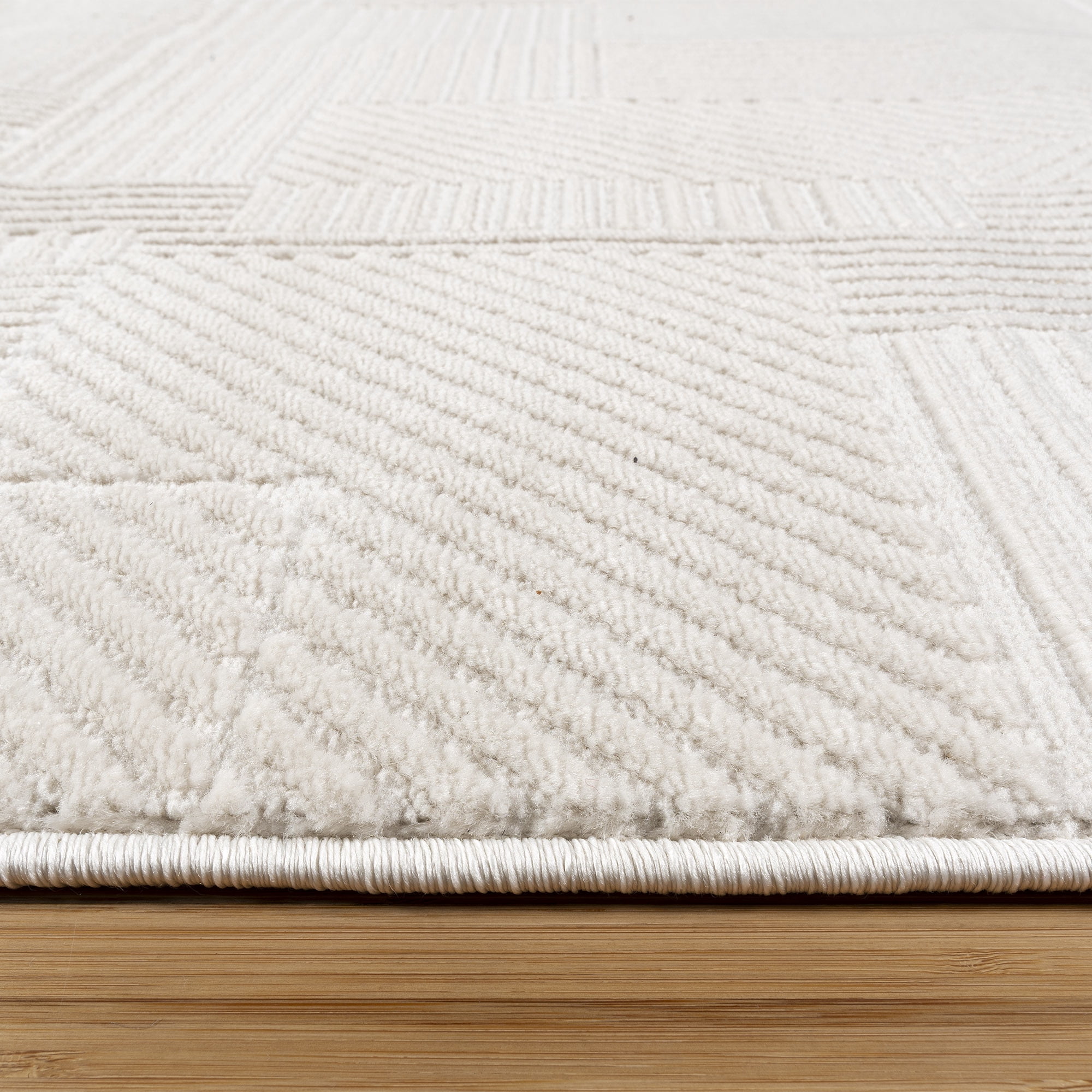 Arlo Dearra Modern Geometric Cream Area Rug, 2x6