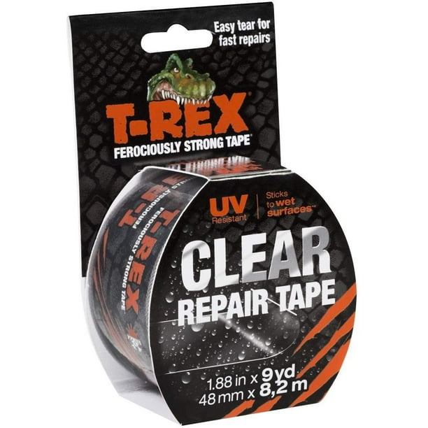 TREX Ferociously Strong Clear Repair Tape, 1.88 Inches x 9 Yards