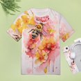 thumbnail image 5 of Bee And Flowers T-Shirt O Neck Oversize T-Shirts Short Sleeve Classic Tees Women Summer Graphic Tops, 5 of 5