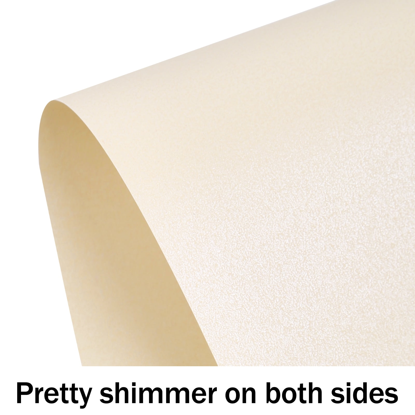 100 Sheets Cream Shimmer Cardstock 8.5 x 11 Off White Paper, Goefun 80lb Ivory Card Stock Printer Paper for Invitations, Certificates, Crafts, Card Making