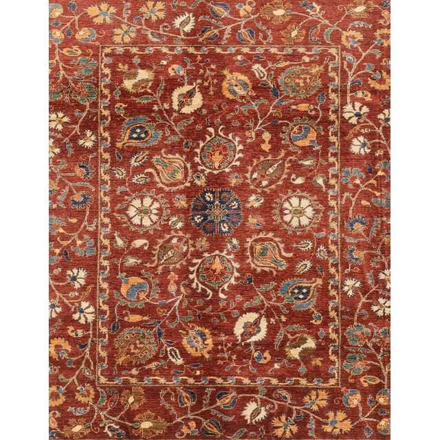 Ahgly Company Tapis d'Intérieur Rectangulaires Abstraits Orientaux Rouges, 6 Pieds x 9 Pieds