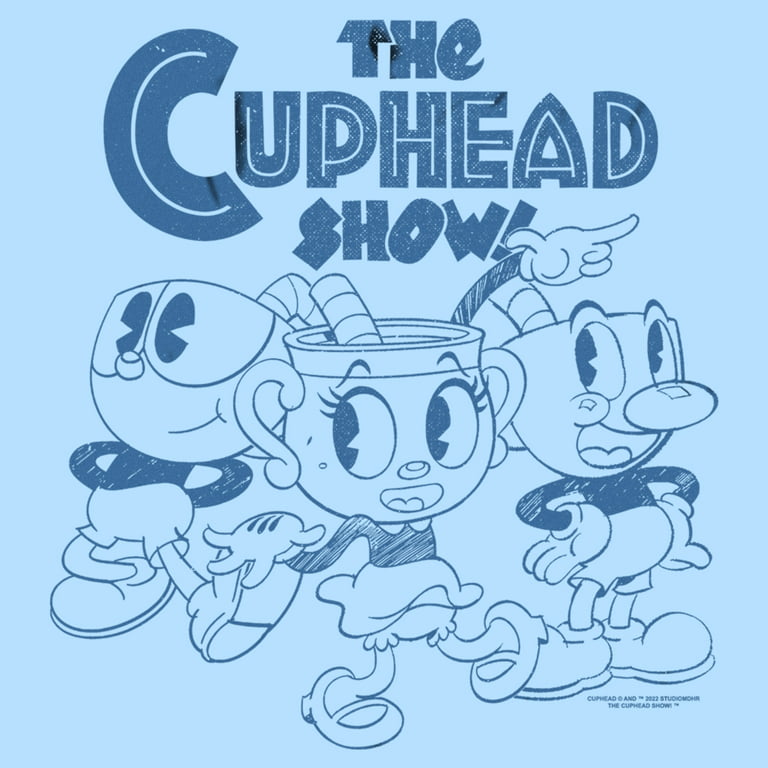 Men's The Cuphead Show! Mugman Ms.Chalice and Cuphead Sketch