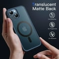 thumbnail image 4 of JETech Magnetic Case for iPhone 13 Mini 5.4-Inch Compatible with MagSafe, Translucent Matte Back Slim Shockproof Phone Cover (Storm Blue), 4 of 6