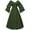 Green, variant on QQAMB Dresses for Women Renaissance Fairy Dress V-Neck Drawstring Bell Sleeve Swing Long Dress with Pockets Beige M