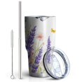thumbnail image 2 of 30oz Butterfly and Flower Tumblers Stainless Steel Tumbler with Lid and Straw,Vacuum Insulated Double Wall Travel Tumbler Cups Mug with Cleaning Brush for Coffee,Tea, 2 of 7