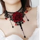 thumbnail image 2 of Collar gótico Lolita de estilo oscuro, collar gargantilla de cadena de clavícula con rosa vintage para mujer, 2 of 5