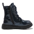 thumbnail image 3 of DADAWEN Boys Girls Ankle Boots Combat Boots Waterproof Boots with Side Zipper Pearl Blue 3 Little Kid, 3 of 7