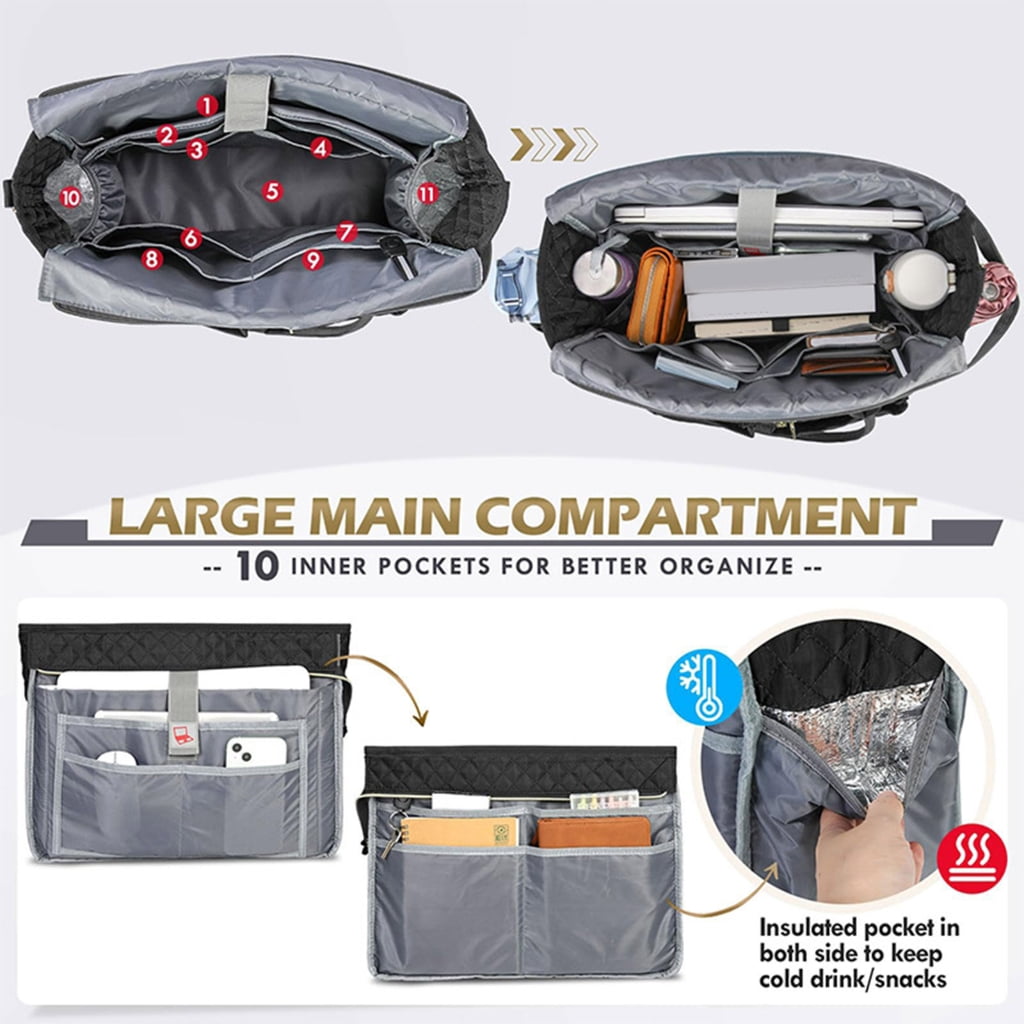 Teacher Toted Bag Work Laptop Bag with Cup Holder,Nurse Bag Professional Briefcases Business Computer Purses Handbag